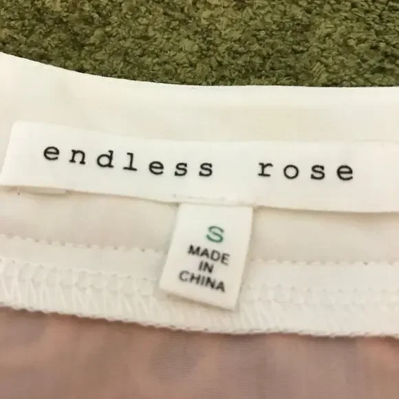 Endless Rose Pink Skirt, Sheer Floral Overlay - Picture 7 of 8